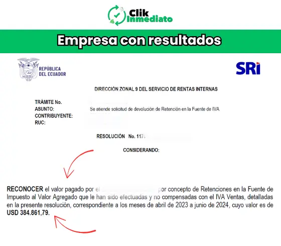 Devolución de retenciones Clik Inmediato